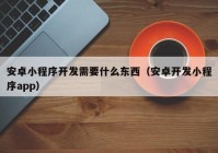 安卓小程序开发需要什么东西（安卓开发小程序app）