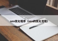 seo优化程序（seo的优化流程）