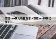 百度seo优化教程自学（百度seo如何优化）