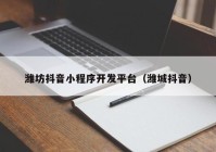 潍坊抖音小程序开发平台（潍城抖音）